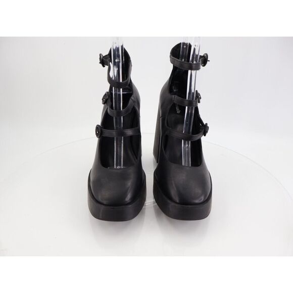 Larroude Alexa Gladiator Platform Heels Platform Pump Size 10 Black Leather Boho - Picture 3 of 14